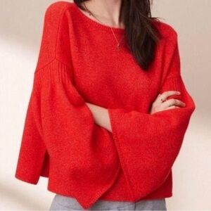 Lou&Grey  bright red s bell sleeved sweater small
